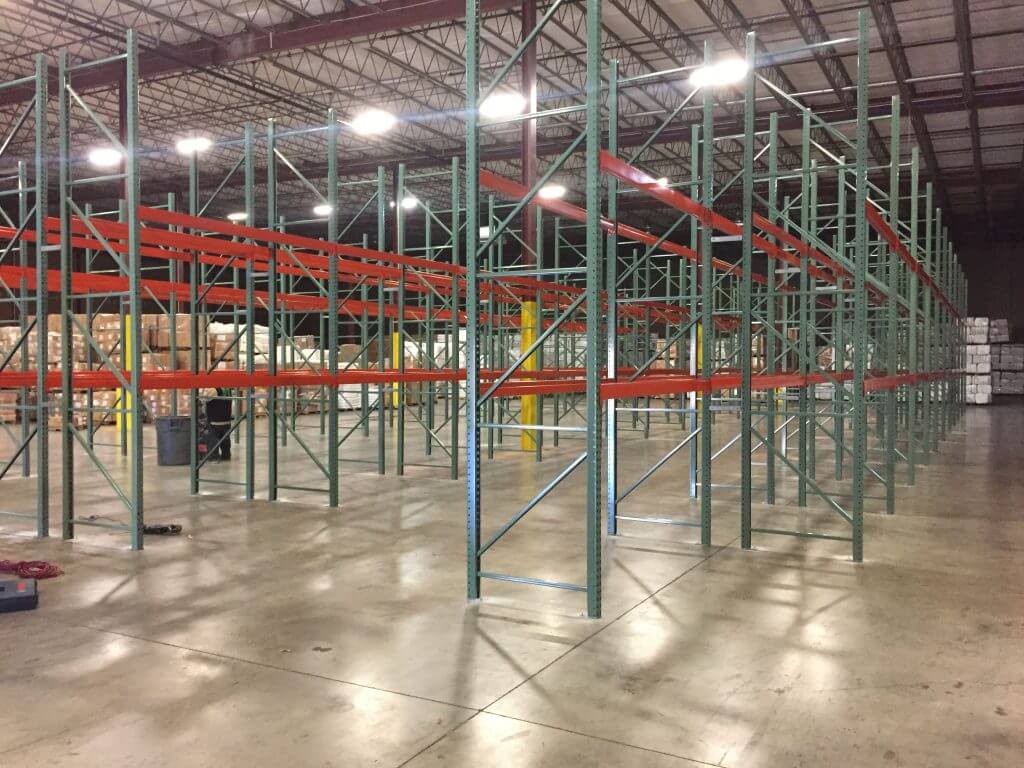 Used Teardrop Pallet Racking 42”D x 16’H x 3” x 3” UPR